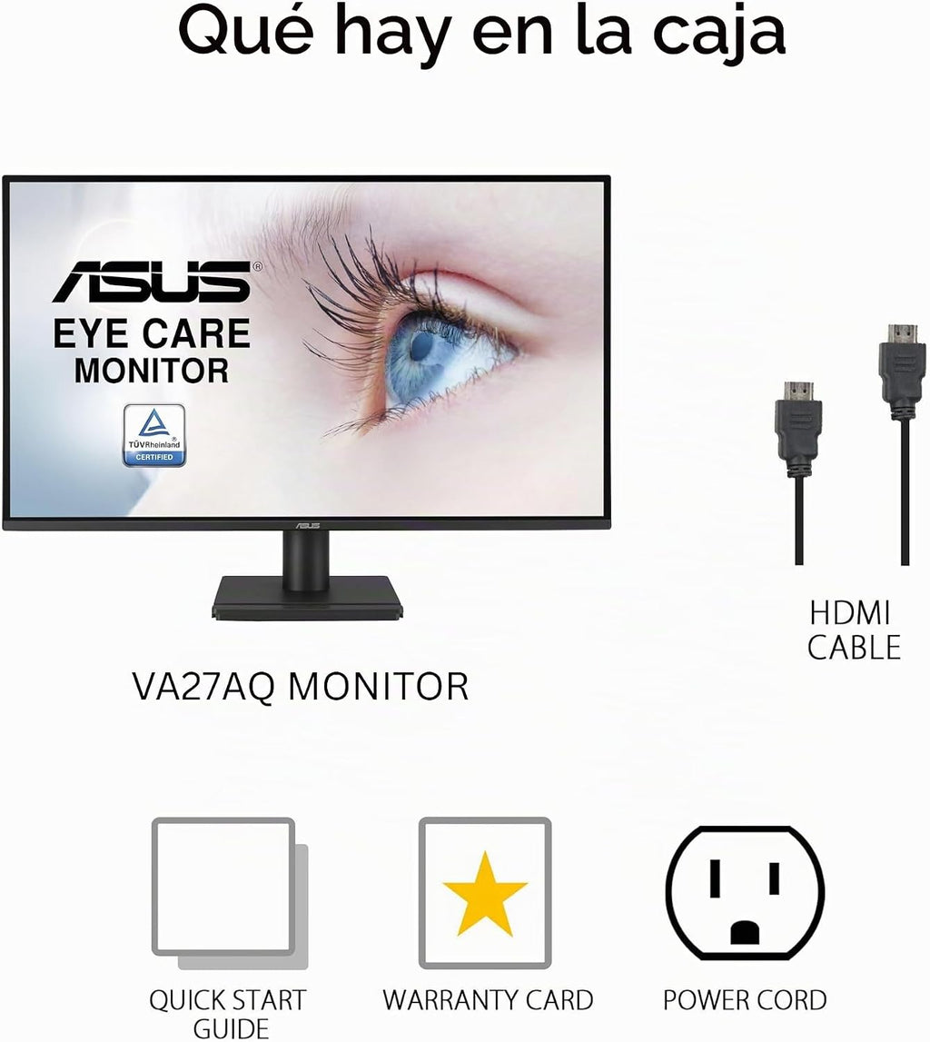 ASUS Monitor de cuidado ocular 1440P de 27" (VA27AQ) - IPS, QHD...