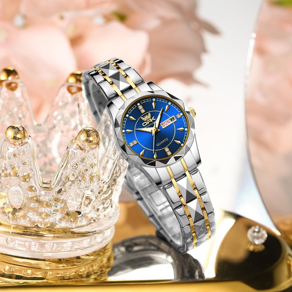 OPK Reloj de pulsera para mujer de acero inoxidable para mujer