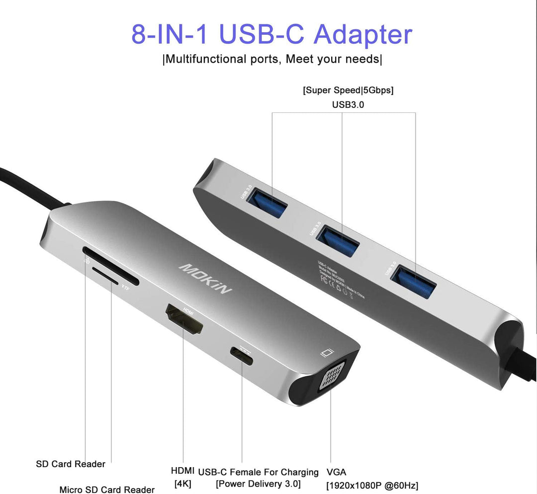Adaptador USB C multipuerto USB C para MacBook Pro USB C