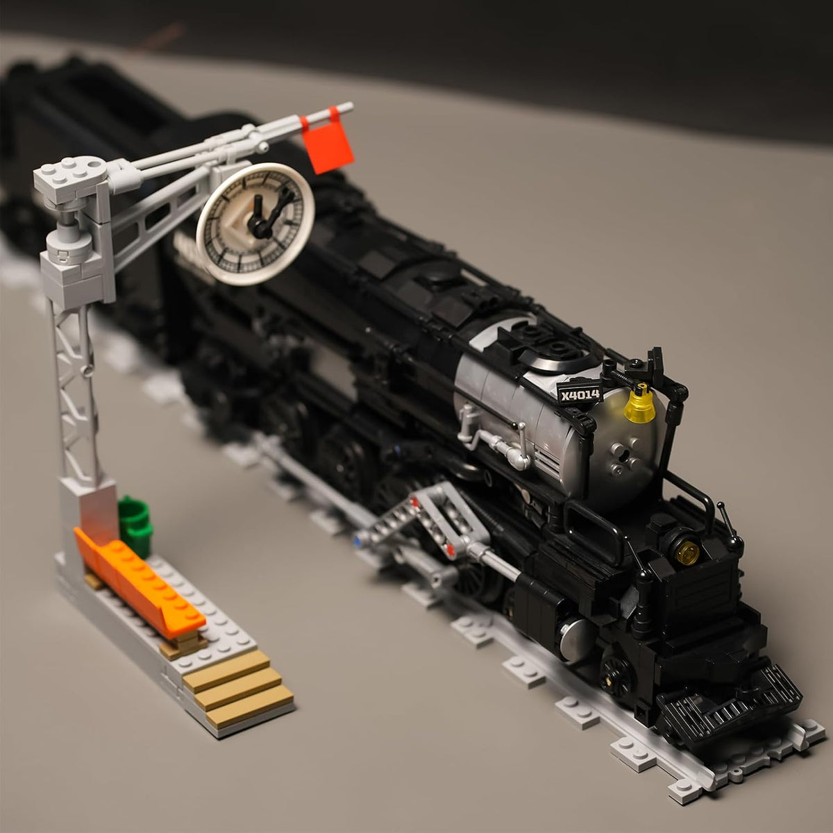 Juego de construcción de tren urbano para adultos, modelo de exhibición de