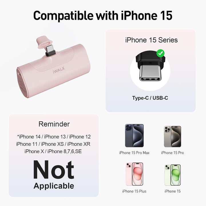 iWALK Cargador portátil de 4500 mAh 20 W USB C de carga rápida comp...
