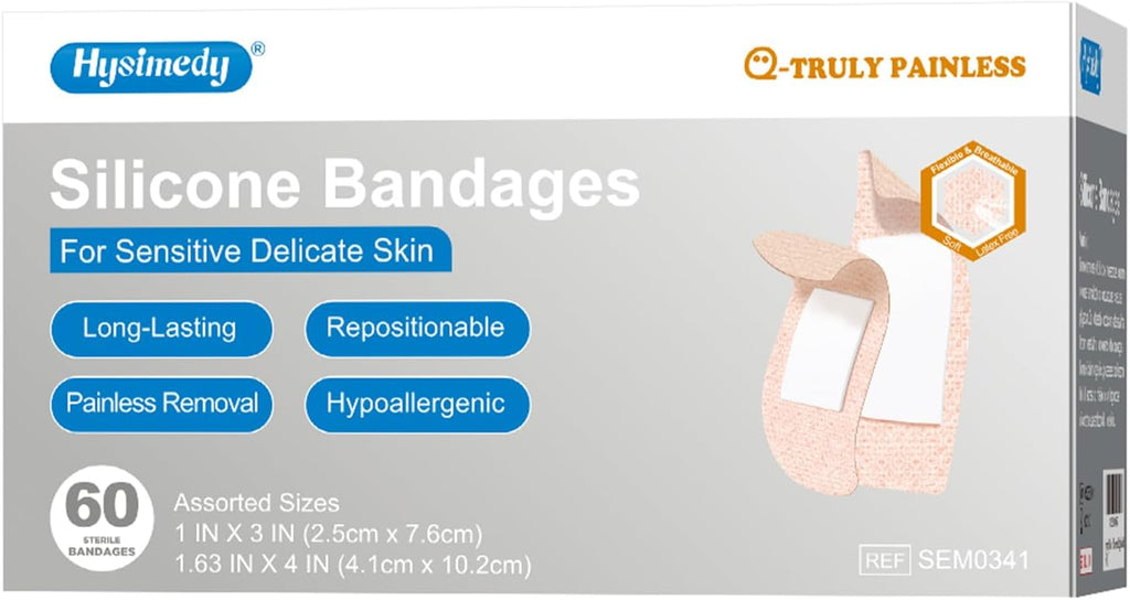 Silicone Bandages para Sensitive Skin Variety Pack Painless Removal