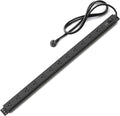 Amazon Basics Regleta protectora de sobretensiones, 12 tomas, resistente, metal, 600 julios, cable de extensión de 6 pies, amplio espaciado, montable, negro