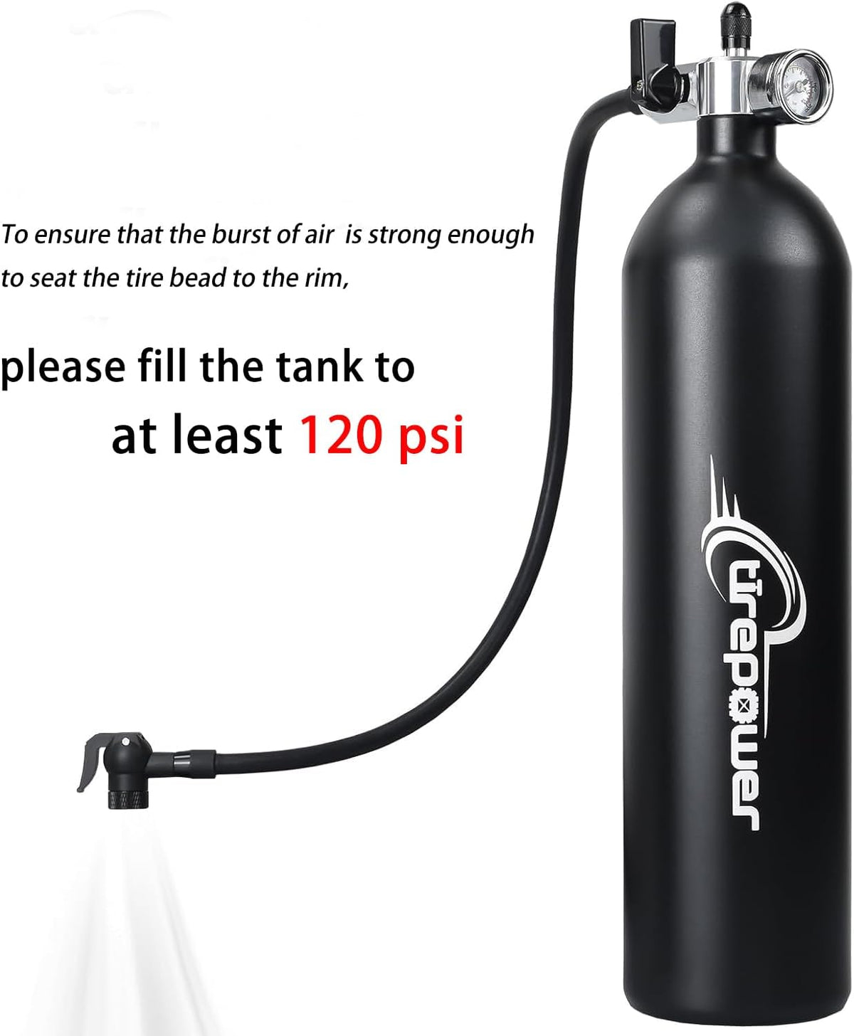Ctrepower Tanque de aire para inflar neumáticos de bicicleta sin cá...
