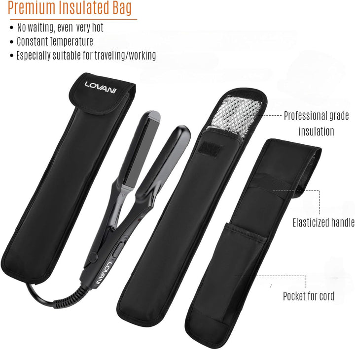 LOVANI Mini plancha plana de 0.5 pulgadas, alisadora de pelo de via...