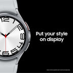 Samsung Galaxy Watch 6 Bespoke Edition - Reloj inteligente con Bluetooth exclusivo de 1.73 pulgadas, salud, fitness, sueño, rastreador de recursos humanos, batería mejorada, cristal de zafiro, versión estadounidense, correa plateada con hebilla D, azul