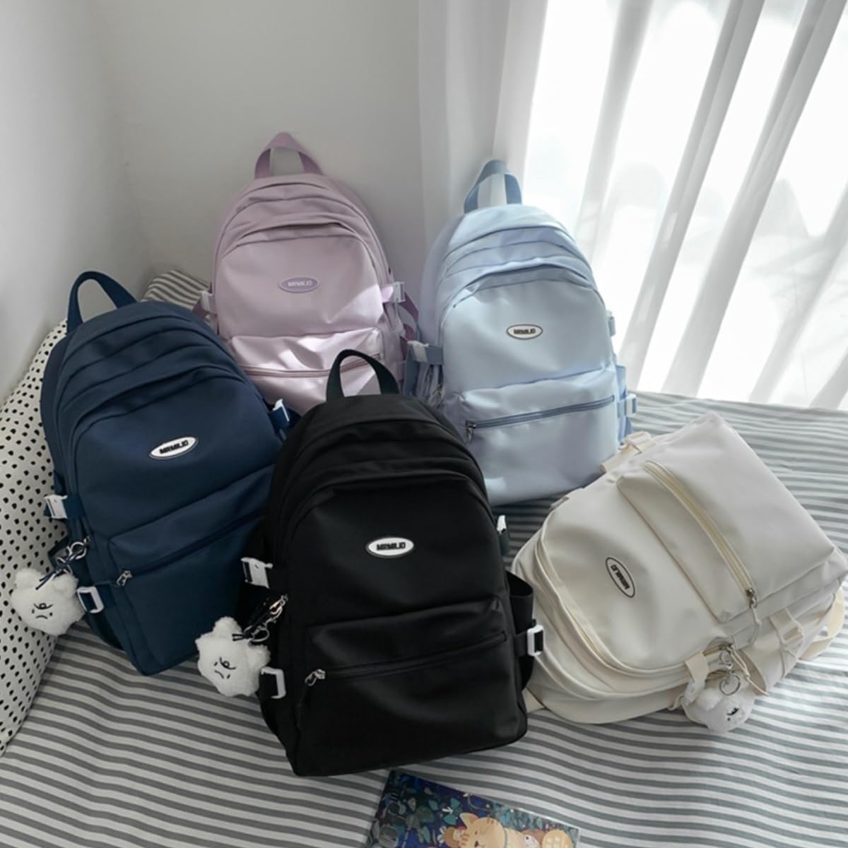 VTTDB Mochila Kawaii con bonitos accesorios estéticos, estilo casua...