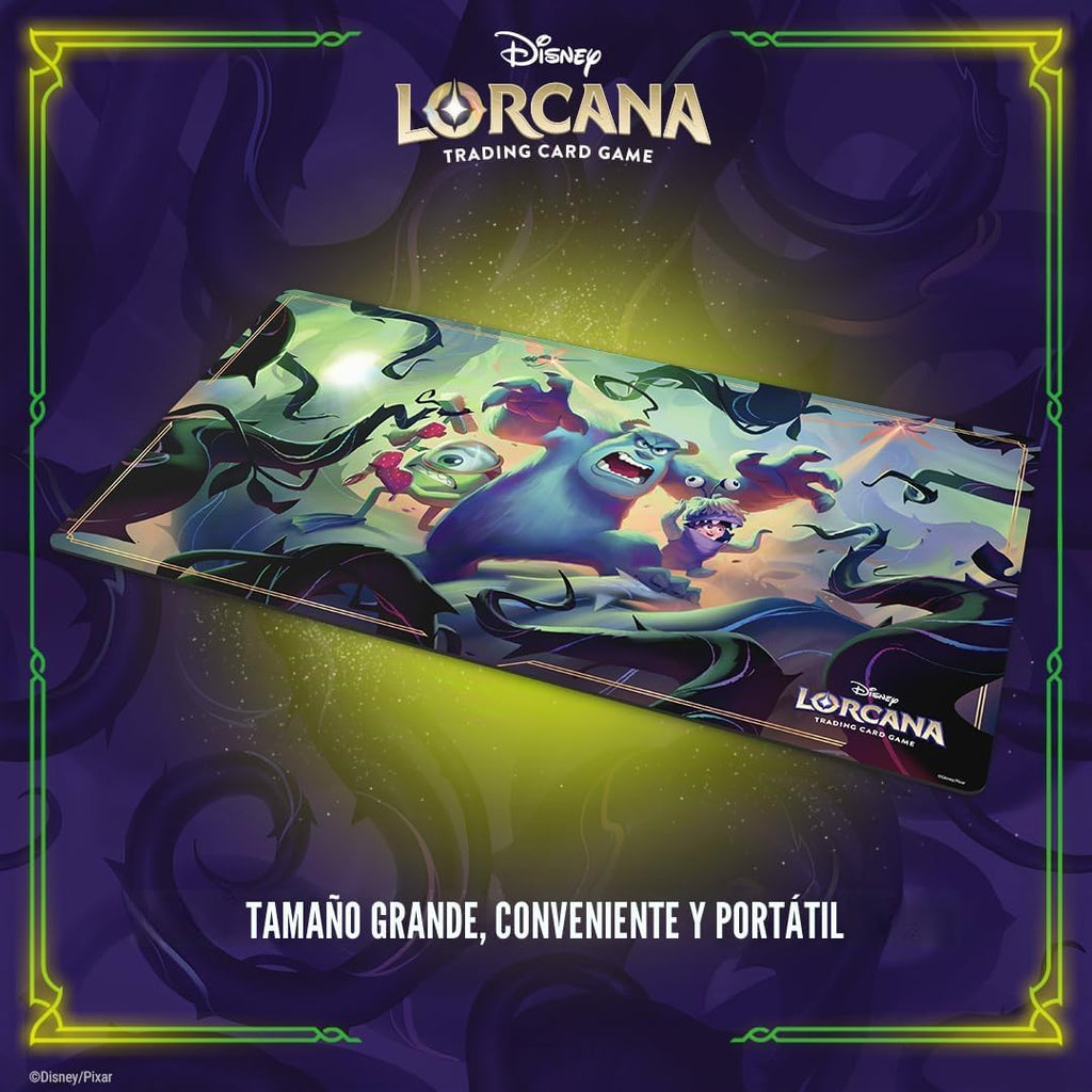 Ravensburger Disney Lorcana TCG Playmat con Mike Wazowski, Sulley y Boo en el ataque de la vid! - Protege las tarjetas - Juego versátil, escritorio o alfombrilla de mouse - Adecuado para mayores de 8