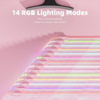 Alfombrilla de mouse para juegos LED RGB rosa, almohadilla brillante de 14 modos, alfombrilla de mouse extragrande para juegos, goma impermeable antideslizante, linda alfombrilla Sakura extendida para teclado grande y alfombrilla de mouse para jugadores