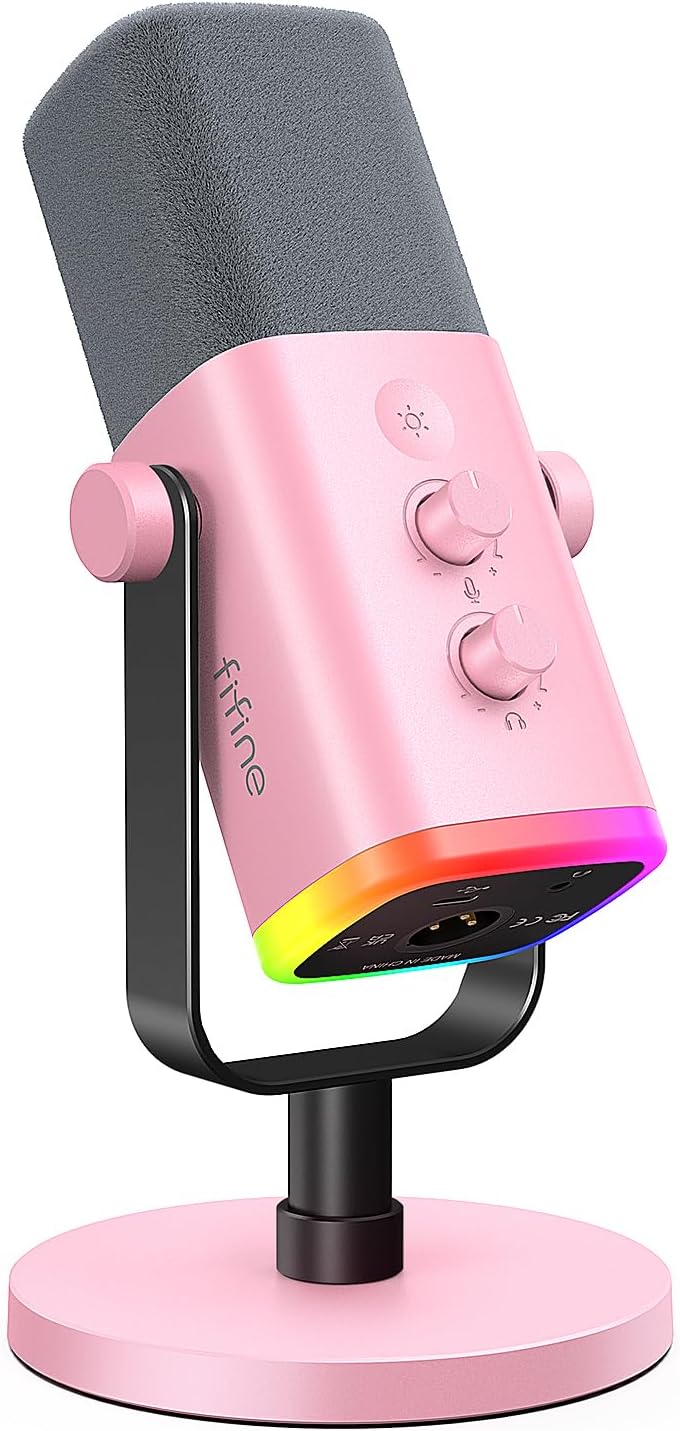 FIFINE - Micrófono XLR\/USB de PC para grabación de juegos con cone...