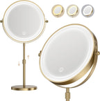 Dienmern Espejo de maquillaje, espejo de tocador recargable 1X/20X con