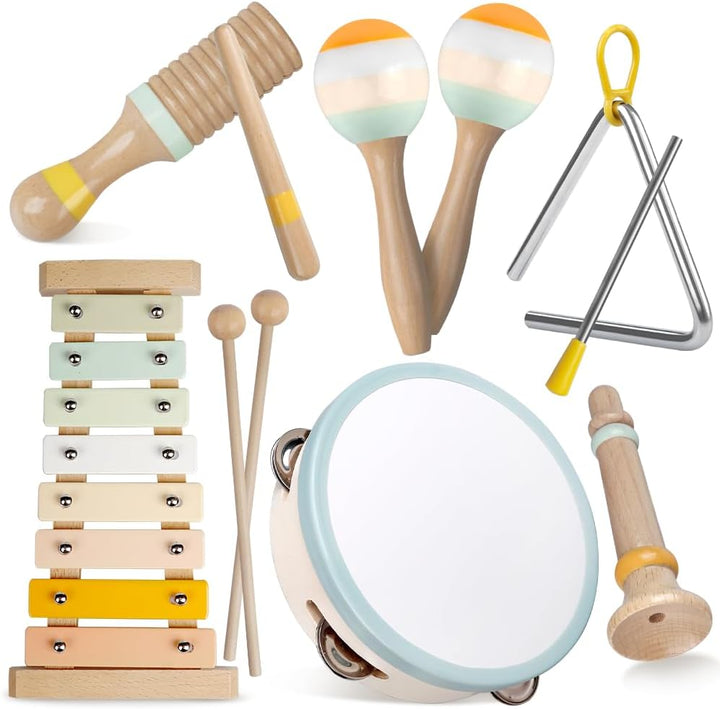 Instrumentos musicales para bebés: juguetes de madera Montessori pa...