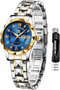 OPK Relojes para Mujer Estilo Business, Reloj Femenino con Correa de Acero Inoxidable, Reloj de Muñeca para Damas