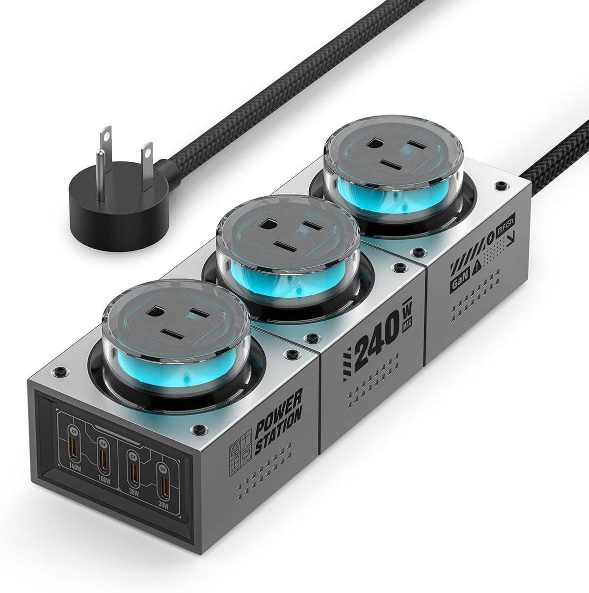 E-Tank Estación de Carga de Escritorio 7 en 1, Cargador GaN USB-C de 240W Máx.