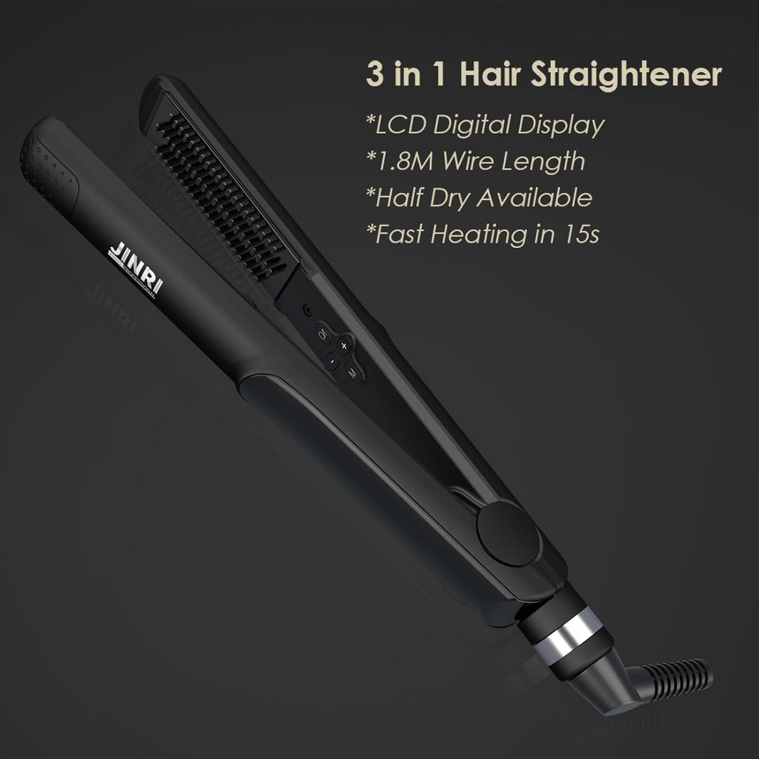 JINRI Plancha plana de 1 pulgada, plancha de pelo con tecnología an...