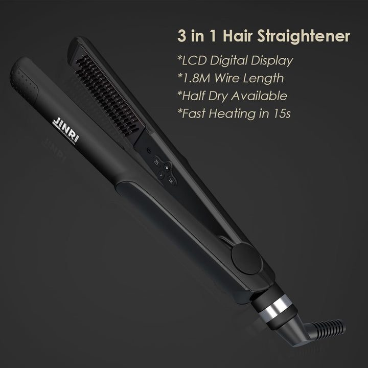 JINRI Plancha plana de 1 pulgada, plancha de pelo con tecnología an...