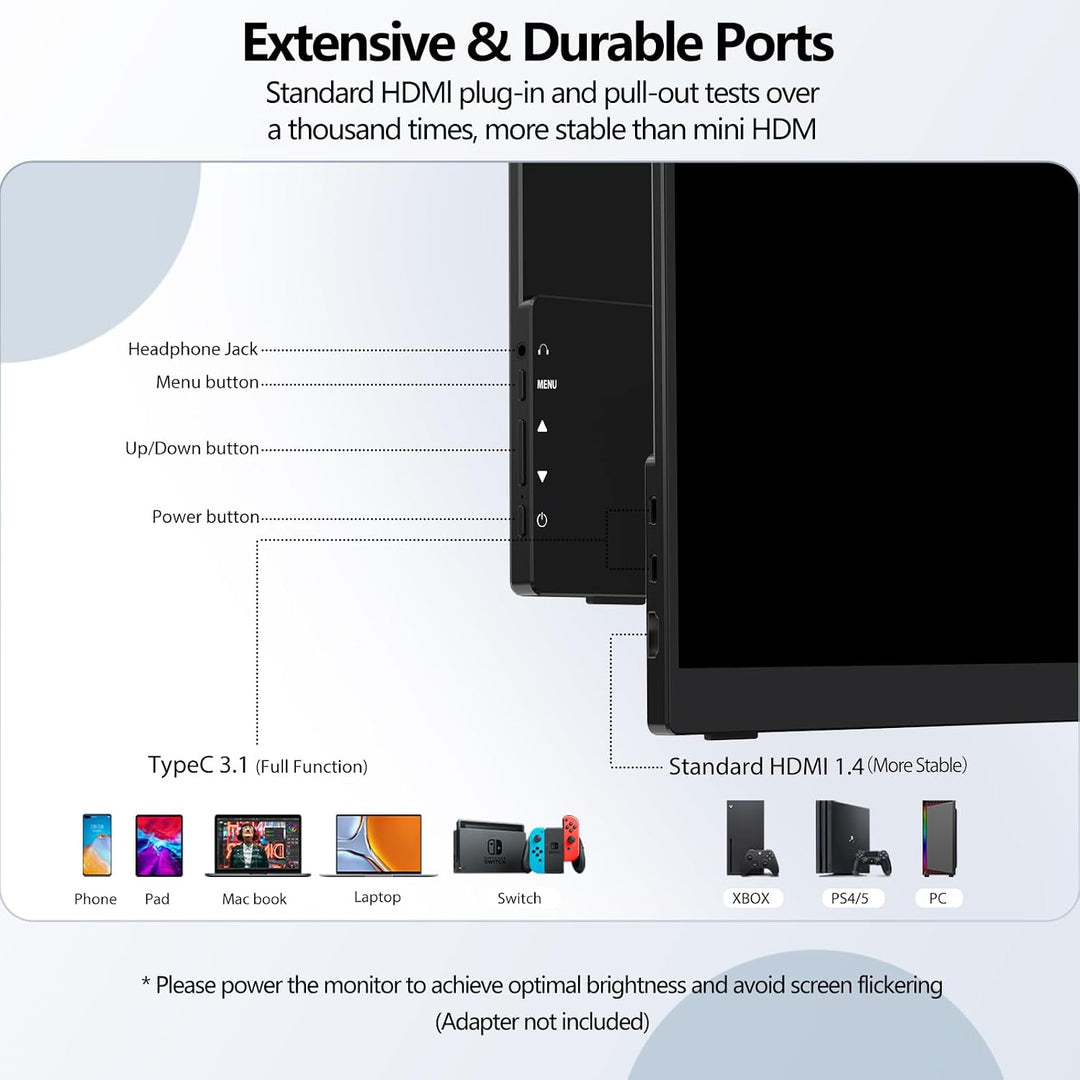 InnoView Monitor Portátil con Pantalla Táctil de 15.6" 1080P de...