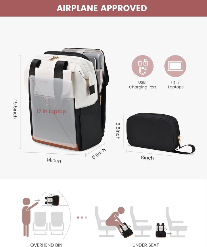 LOVEVOOK Mochila para laptop para mujer, mochila de trabajo convert...