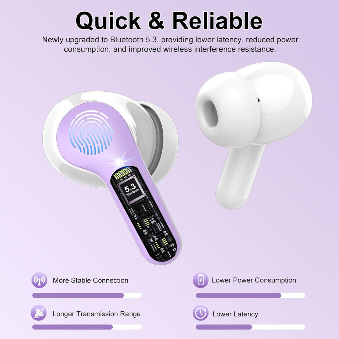 Auriculares inalámbricos, Bluetooth 5.4, estéreo de alta fidelidad,...