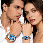 OLEVS Relojes de Pareja de San Valentín - Lujo, Moda para Hombre y Mujer, Juego de Relojes