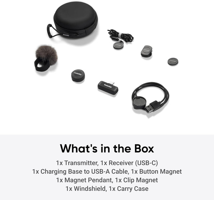 Insta360 Mic Air (1 TX + 1 RX), Micrófono Inalámbrico con Cancelaci...