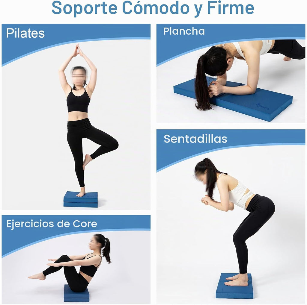StrongTek Almohadilla de equilibrio profesional de espuma para ejercicios, 15.8 x 13 x 2 pulgadas, rodillera de espuma TPE de alta densidad, antideslizante y resistente al agua, para entrenamiento de