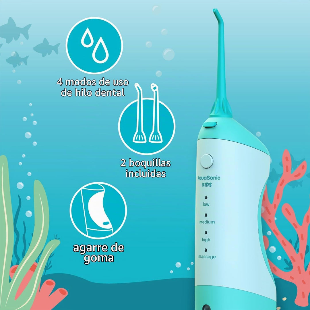 AquaSonic Hilo Dental para Niños para Edades de 6+ | Boquilla Están...
