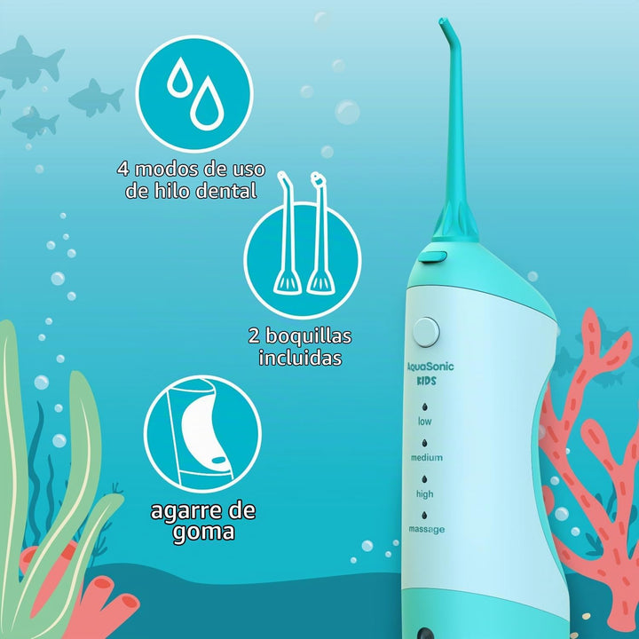 AquaSonic Hilo Dental para Niños para Edades de 6+ | Boquilla Están...