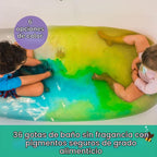 Honeysticks Ultimate Bath Fun Set - Crayones de baño no tóxicos (paquete de 7) y tabletas de color de baño (36 gotas) para horas de diversión creativa en la bañera, ingredientes naturales y de grado