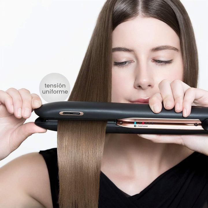 Panasonic Nanoe EH-HS99-K - Plancha plana para cabello sano y brill...