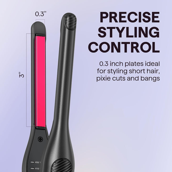 Wavytalk Plancha plana pequeña para cabello corto, corte Pixie, fle...