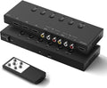 Interruptor HDMI/AV de 5 pulgadas a 1 salida (2 entradas AV+3 entradas HDMI 2.0) convertidor RCA a HDMI para PS1/2/3/4/5, N64, SNES, Switch, DVD, Roku, etc.