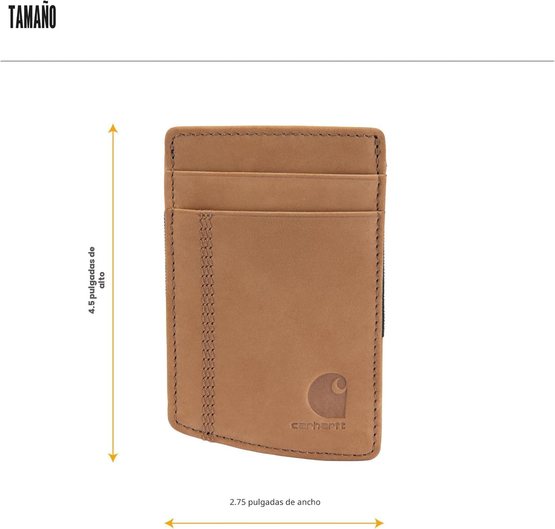 Carhartt Carteras de Cuero de Grano Completo para Hombre, Bloqueo R...