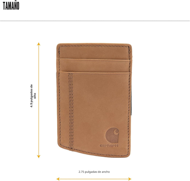 Carhartt Carteras de Cuero de Grano Completo para Hombre, Bloqueo R...