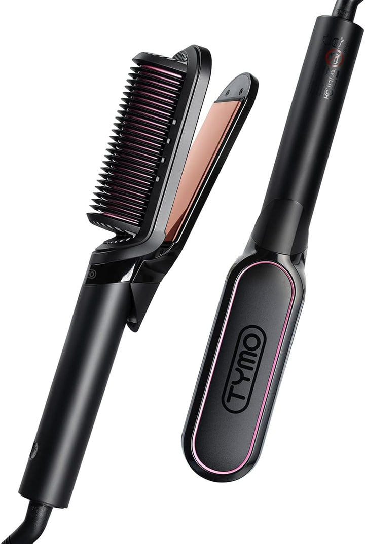 TYMO Cepillo alisador de pelo 2 en 1, 656.2 ft de iones para mujer,...
