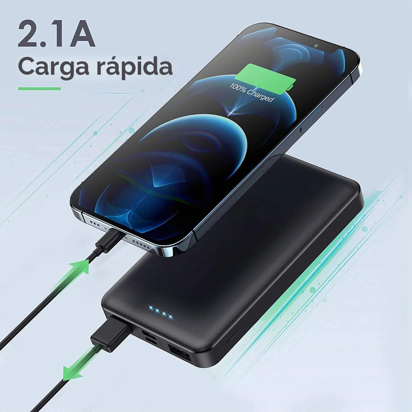 [Paquete de 2] Cargador portátil de batería de 10000 mAh, cargador...