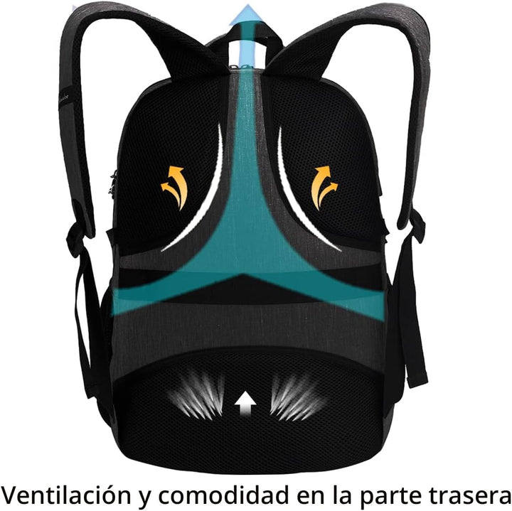 Mochila antirrobo para portátil con carga USB compatible con portát...
