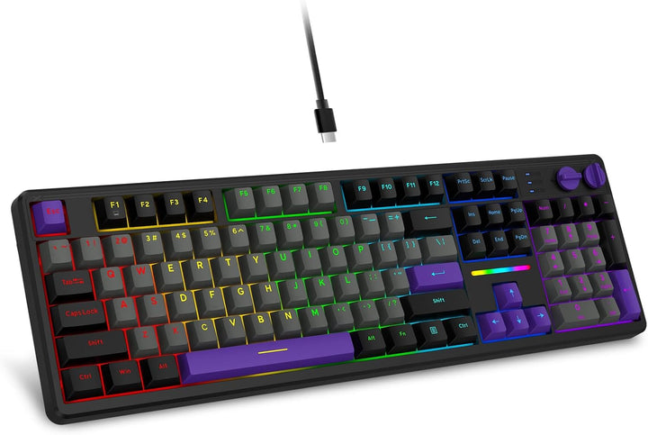 E-YOOSO Teclado mecánico cremoso con cable, estructura de junta con...