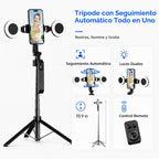 Trípode para iPhone, negro 70.9 in Palo selfie con seguimiento facial automático para iPhone