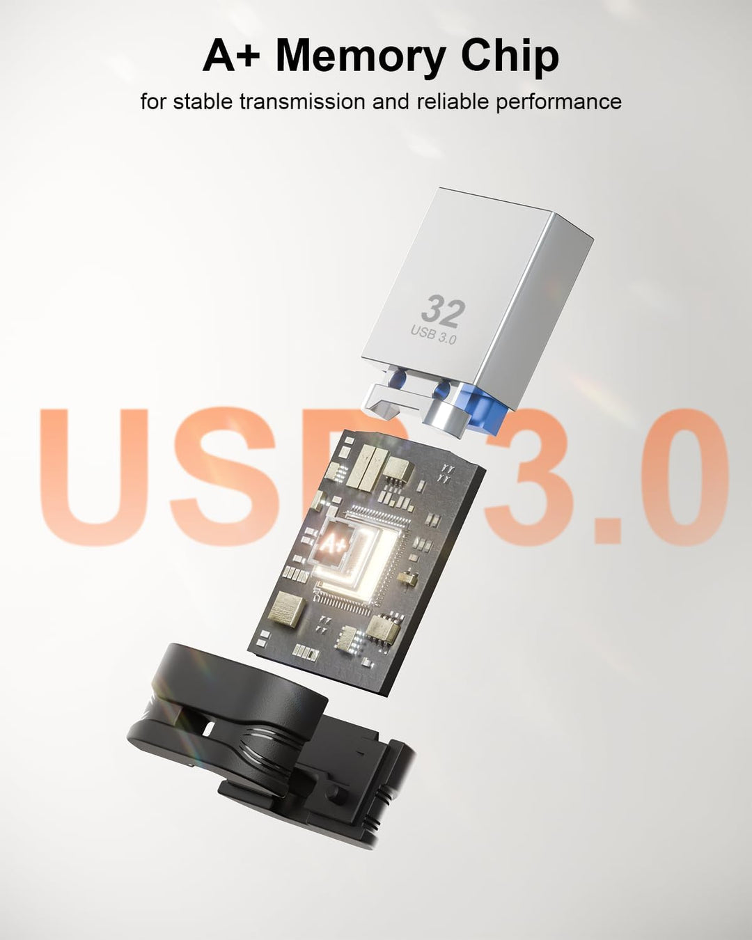 Mini unidad flash USB 3.0 de 32 GB, paquete de 3 unidades, unidad d...