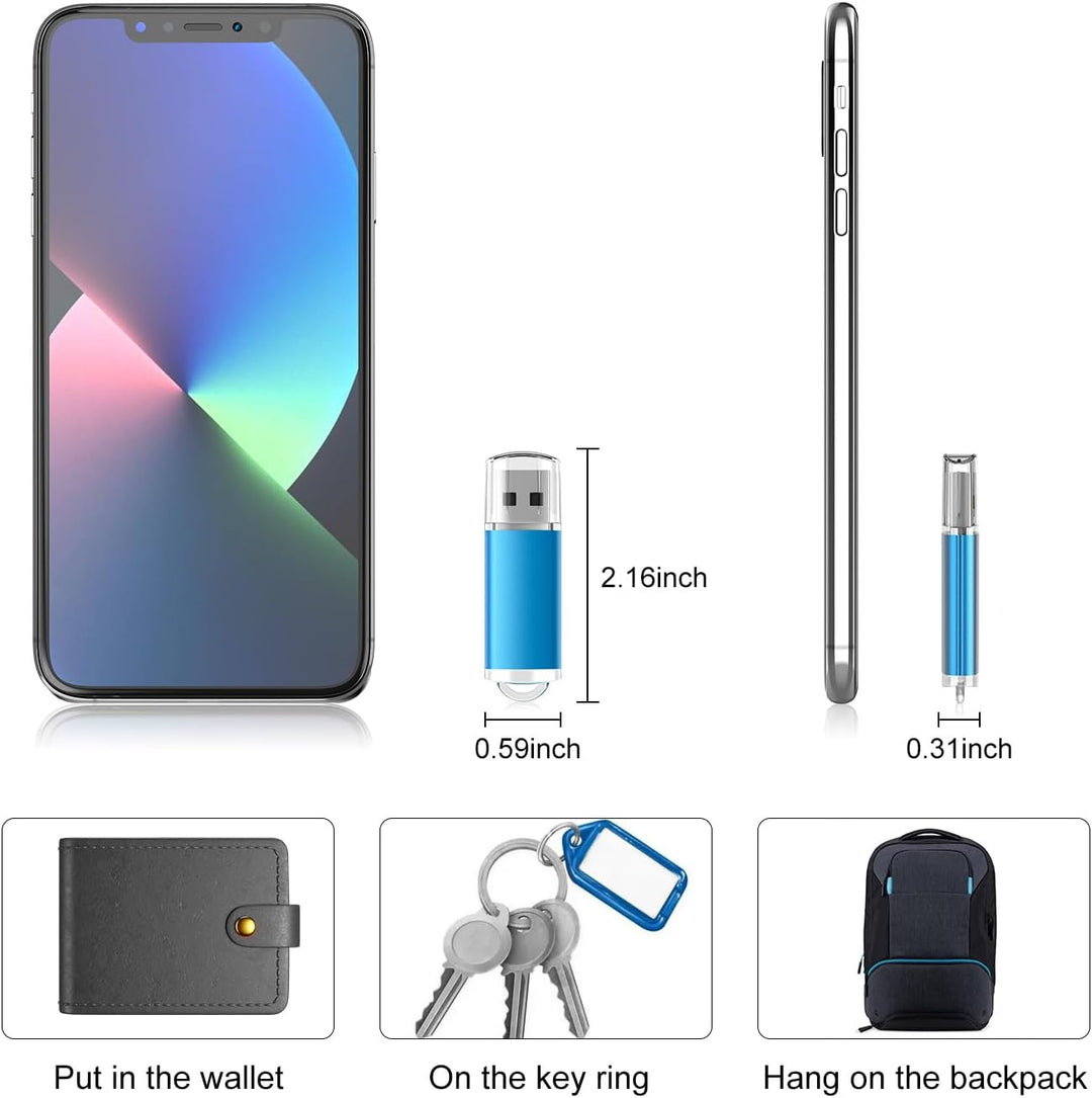 RAOYI Paquete de 10 unidades 1 GB 1G USB Flash Drive USB 2.0 Memory...
