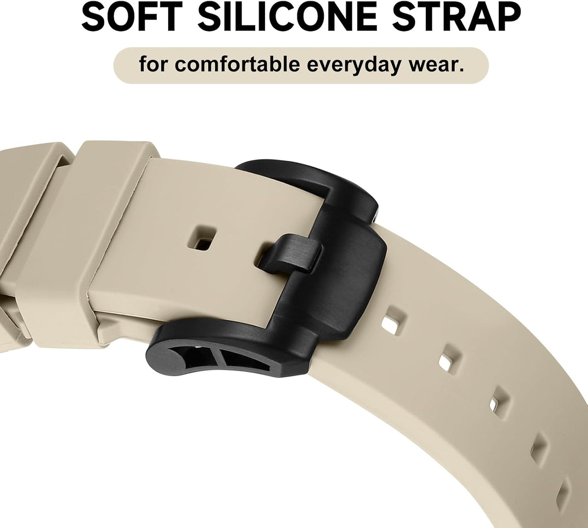 Reloj mecánico automático para hombre 1.693 in banda de silicona plateada