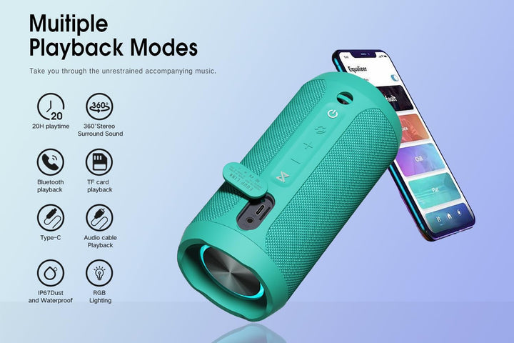 Eduplink - Bocina Bluetooth IPX7 impermeable, emparejamiento inalám...
