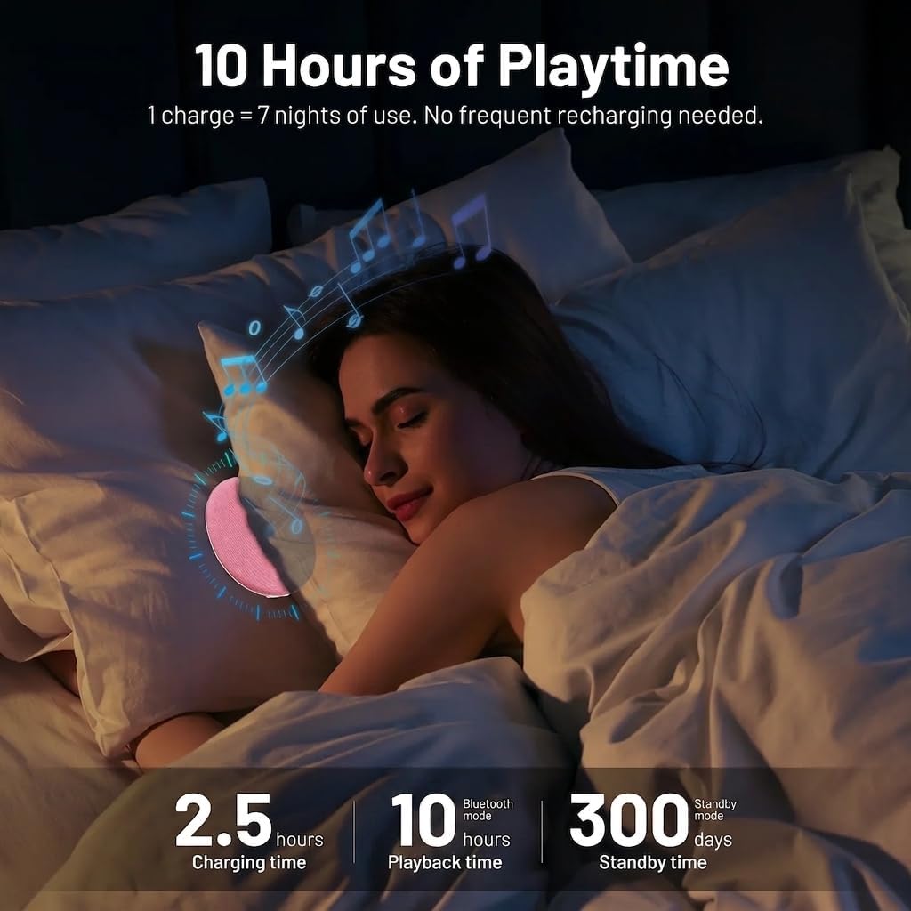 Altavoz de almohada para dormir, altavoz portátil ultrafino para do...