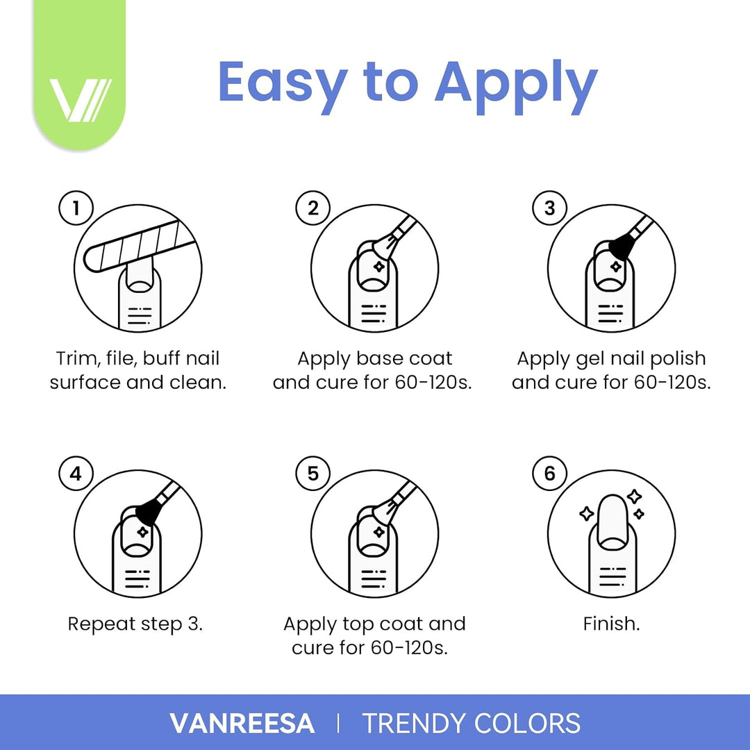 Vanreesa - Juego de 24 esmaltes de uñas de gel, 21 colores, kit de...