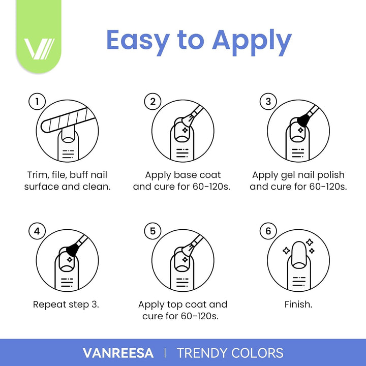 Vanreesa - Juego de 24 esmaltes de uñas de gel, 21 colores, kit de...