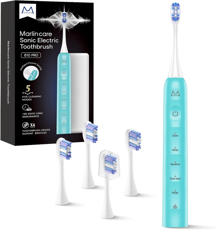 Marlincare Cepillo de dientes eléctrico para adultos, cepillo de di...