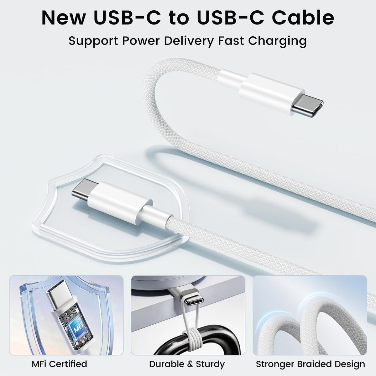 Paquete de 2 cargadores rápidos USB C para iPad Pro de 13/11/12.9 pulgadas, iPad A16/10ª generación, iPad Air de 13/11 pulgadas/5ª/4ª/Mini, cargador de iPad tipo C de 20 W de carga rápida con cable de