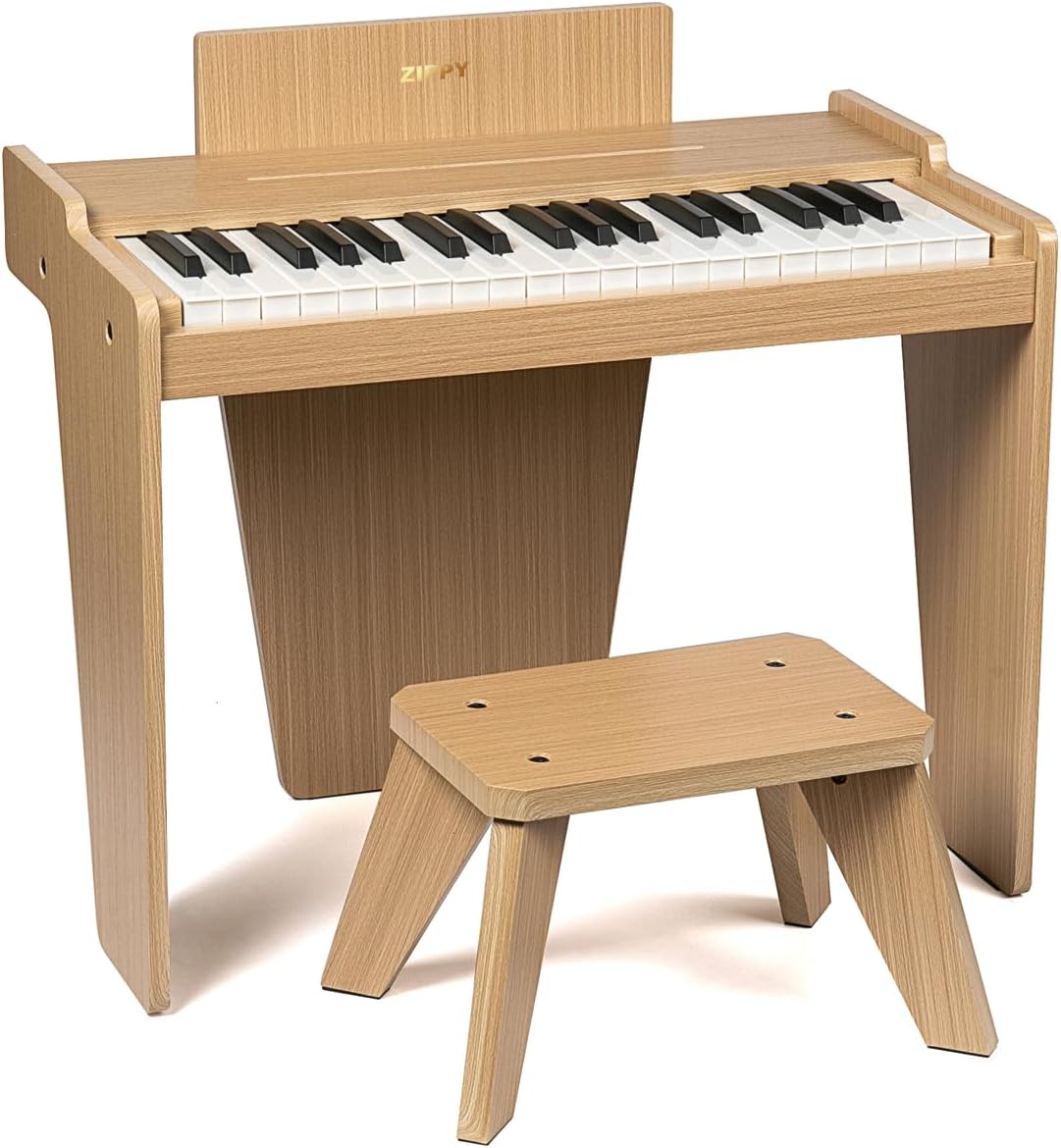 ZIPPY - Teclado de piano para niños, piano digital de 37 teclas para niños, instrumento educativo musical, piano de madera para niñas y niños mayores de 3 años