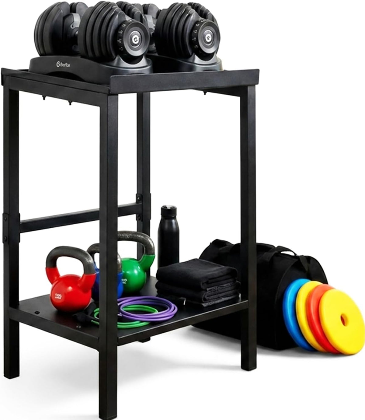 Rack Ajustable para Mancuernas/Kettlebells 500-800LB Pesado con Cobertura Opcional